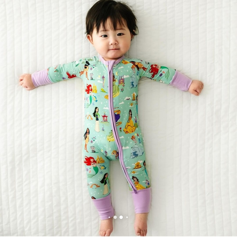 NWT Little Sleepies Disney Princesses, Size 0-3 Months